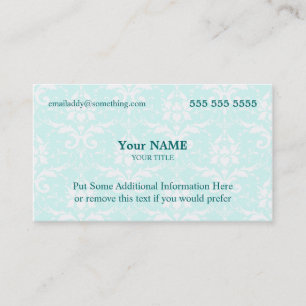 Executive Blue- och White Damask Visitkort