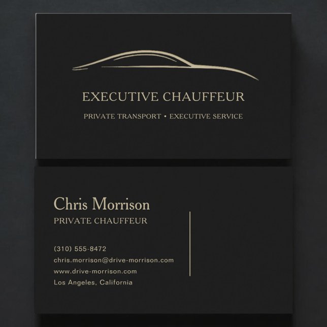 Executive Chauffeur Svart & Guld Visitkort (Skapare uppladdad)
