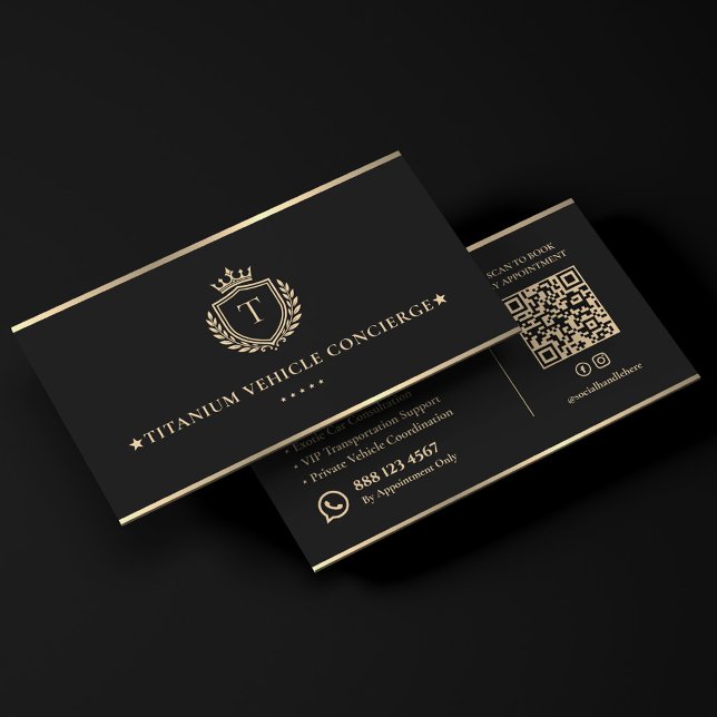Executive Chaufför Transport Concierge Svart Visitkort (Executive Chauffeur Transport Concierge Black Business Card
)