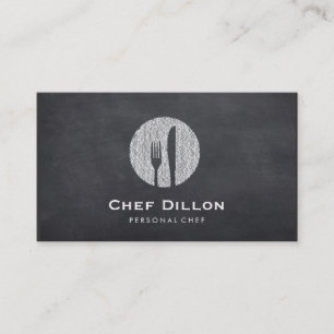 Executive Chef Chalkboard Fork and Knivar Catering Visitkort