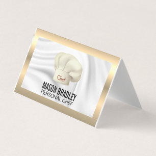 Executive Chef Culinary Hat Metallic Business Visitkort