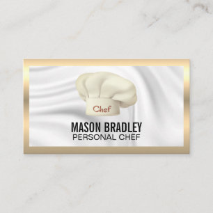 Executive Chef Culinary Hat Metallic Business Visitkort
