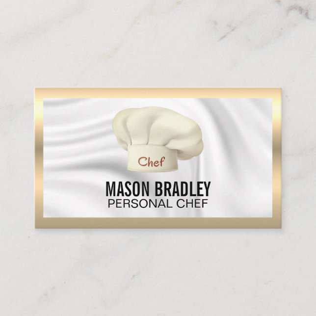 Executive Chef | Culinary Hat Metallic Business Visitkort (Framsida)