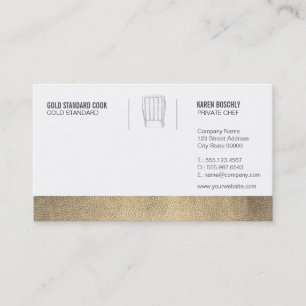 Executive Chef Guld Leather Trim Visitkort