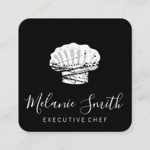 Executive Chef Hat och Knivar Fyrkantigt Visitkort