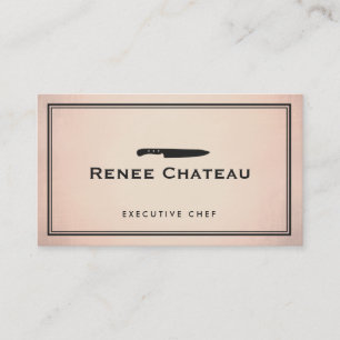 Executive Chef Knivar Logotyp Copper Background Visitkort
