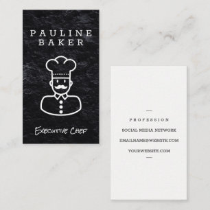 Executive Chef   Slate Black Background Visitkort
