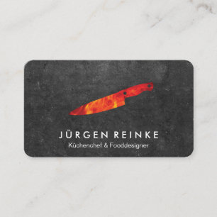 Executive Chef Slate Fire Knivar Affärskort Visitkort