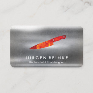 Executive Chef Slate Fire Knivar Affärskort Visitkort