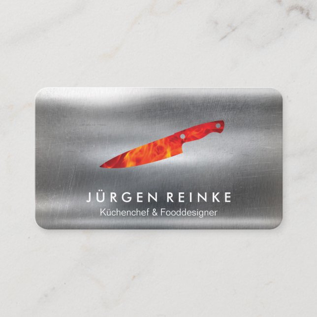 Executive Chef Slate Fire Knivar Affärskort Visitkort (Framsida)