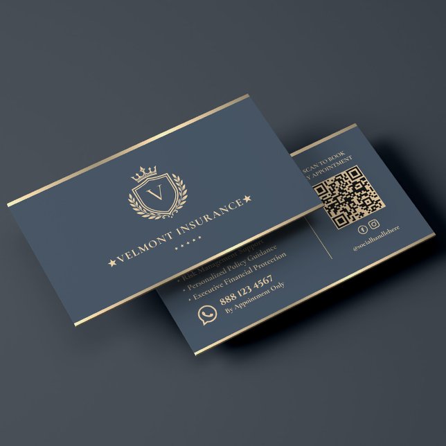 Executive Financial Insurance Rådgivare Blue Crest Visitkort (Executive Financial Insurance Advisor Blue Crest Business Card
)