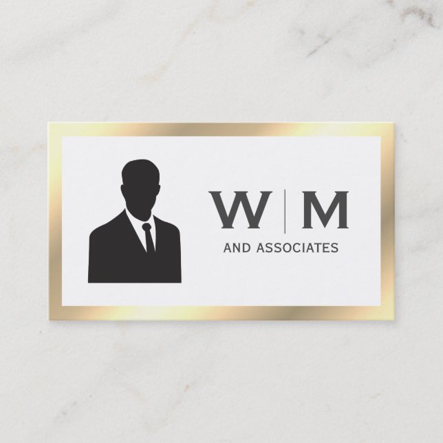 Executive Gold Classic Monogram Visitkort (Framsida)