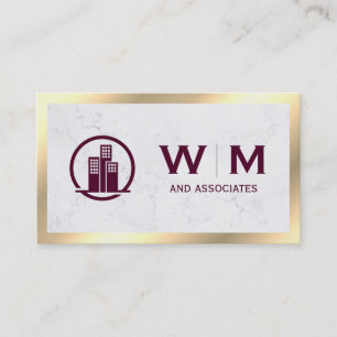 Executive Guld Classic Monogram Företag Visitkort
