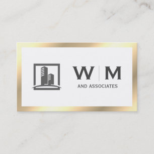 Executive Guld Classic Monogram Företag Visitkort