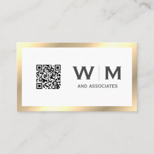 Executive Guld Classic Monogram QR-KOD Visitkort