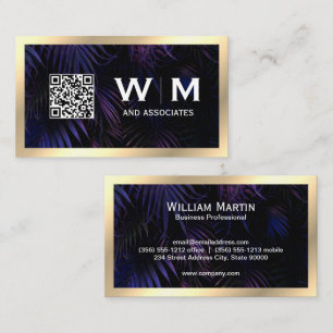 Executive Guld Monogram QR CODE-Affärskort Visitkort