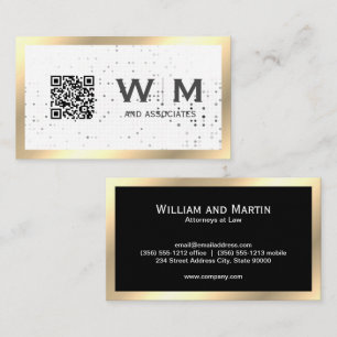 Executive Guld Monogram QR CODE-Affärskort Visitkort
