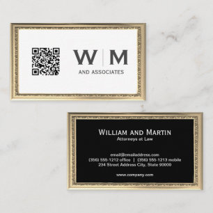 Executive Guld Ram Antique Monogram KN-nummer Visitkort