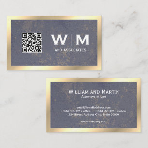 Executive Guld Struktur Monogram qr-kod Visitkort