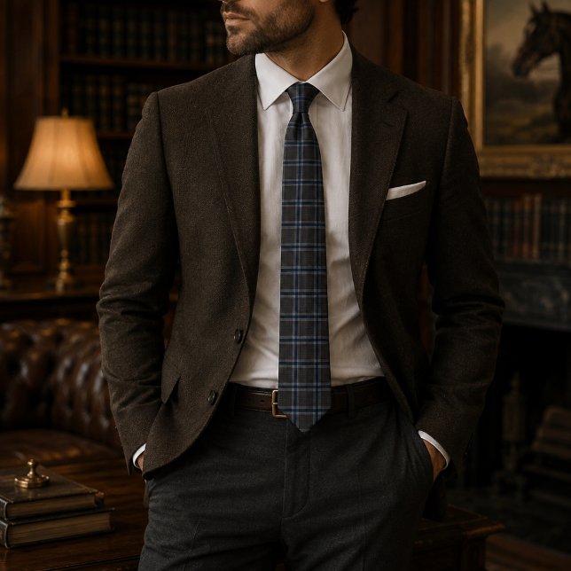 Executive Heritage Rutig | Lyx Charcoal & Marinblå Slips (Skapare uppladdad)