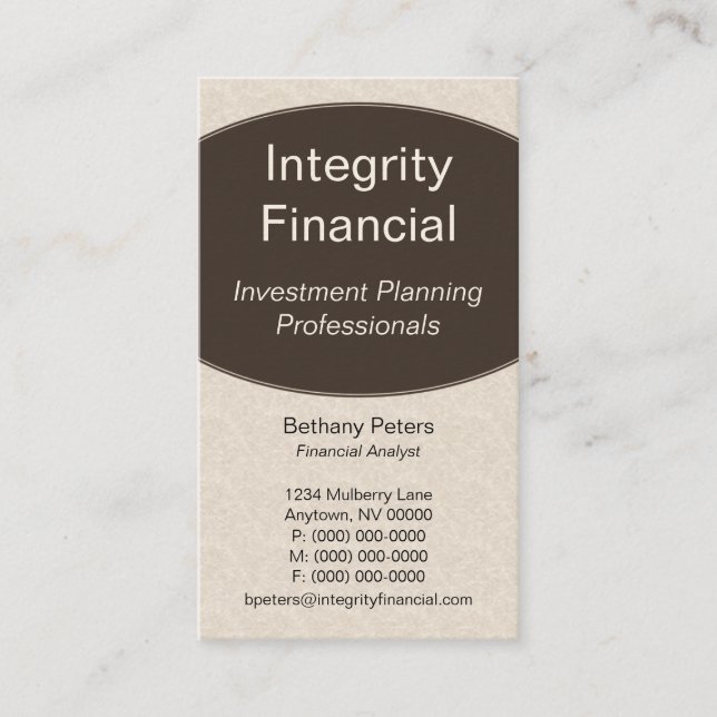 Executive Kurvor Affärskort, Espresso Visitkort (Framsida)