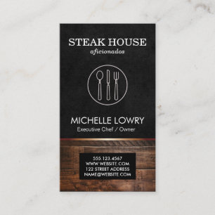 Executive Lux Black Silverware och Wood Visitkort