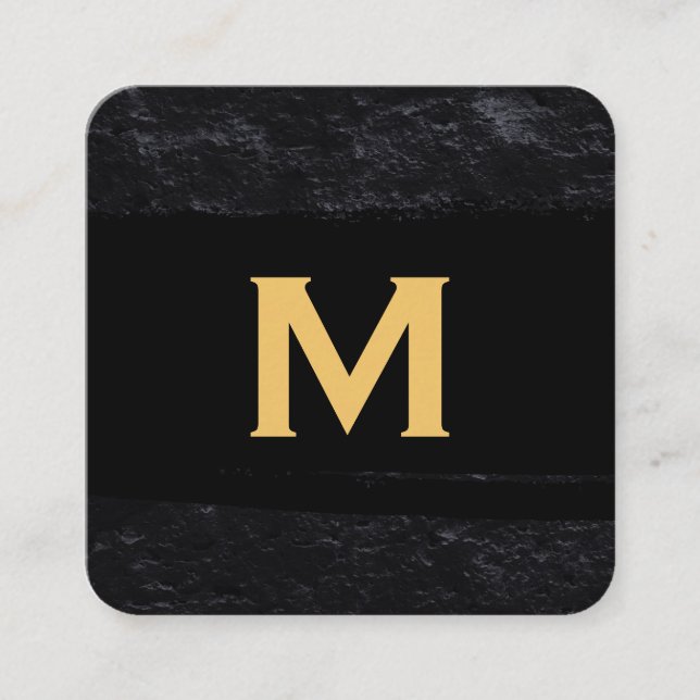 Executive Monogram | Slate Brushed Fyrkantigt Visitkort (Framsida)