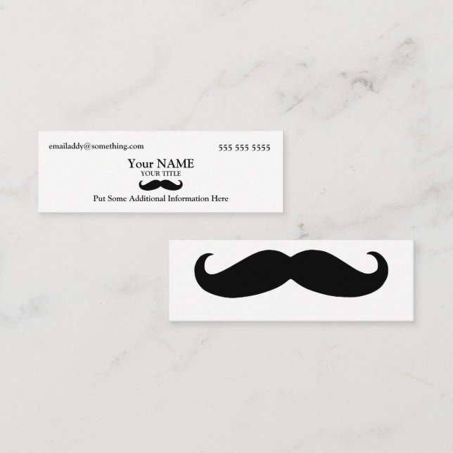 Executive Mustache Mini Visitkort (Fram/baksida)