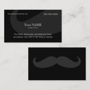 Executive Mustache-Mörk Visitkort