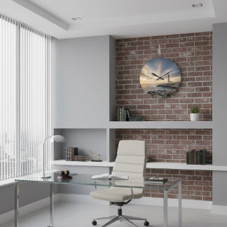 Executive Office Lighthouse Acrylic Wall Clock Stor Klocka