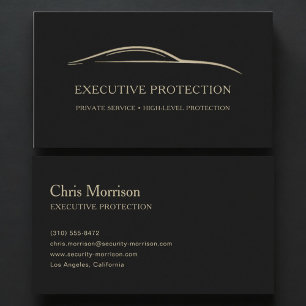 Executive Protection Livvakt Svart & Guld Visitkort