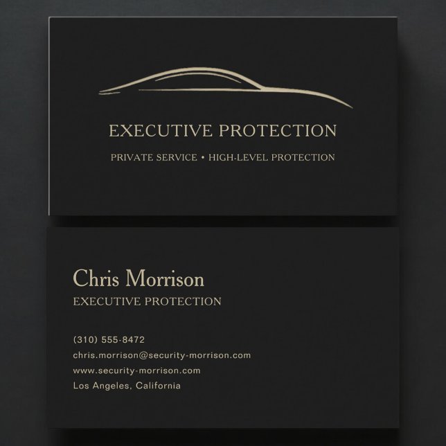 Executive Protection Livvakt Svart & Guld Visitkort (Skapare uppladdad)