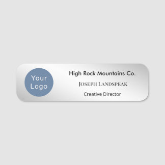 Executive Silver Metallic & Custom Logo Namnbricka
