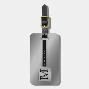 Executive Stil Black & Guld Metall monogram Bagagebricka
