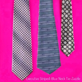 Executive Stripe-Blue Neck Tie Slips