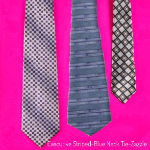 Executive Stripe-Blue Neck Tie Slips