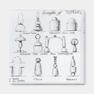 Exempel av topiaryen fungerar, 1902 (gravyr) (b/w magnet