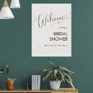 Exempel Minimalistisk Guldstoft Bröllopsfest Välko Poster