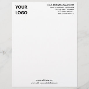 Exempel på affärsblad i designläge med Logotyp Brevhuvud