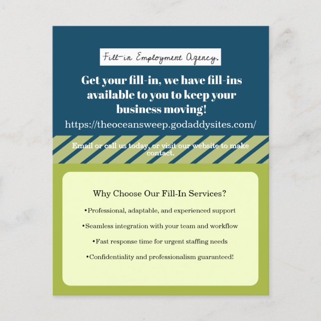 Exempel på affärsflygare flygblad (Framsidan)