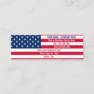 Exempel på amerikanska Flagga i Affärskortet Mini Visitkort