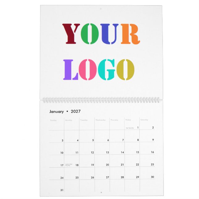 Exempel på anpassningsbar Company Logotyp Business Kalender (Jan 2027)