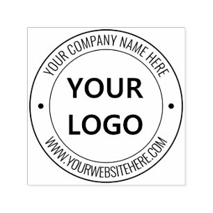 Exempel på anpassningsbar Company Logotyp och Text Självfärgande Stämpel