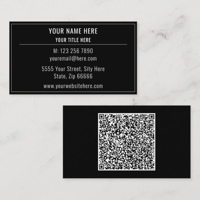 Exempel på Anpassningsbar i QR-Affärskortet Visitkort (Fram/baksida)