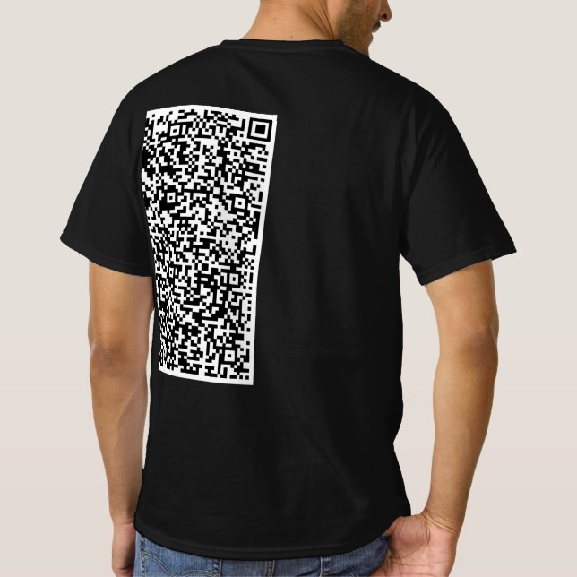 Exempel på anpassningsbar QR-kod T-Shirt (Baksida)