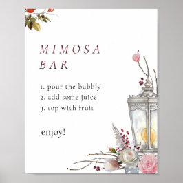 Exempel på Blommigt Ro & Lantern Mimosa Pub-tecken Poster
