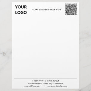 Exempel på Business Logotyp och QR Code Letterhead Brevhuvud