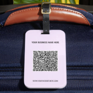 Exempel på din QR-kod och anpassad text på resväsk Bagagebricka
