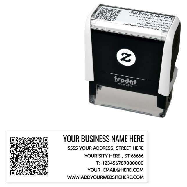 Exempel på egna QR-koder i Adress Självfärgande Stämpel (In Situ)