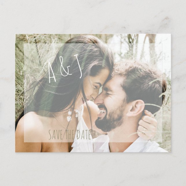 Exempel på fotowebbplats i Bröllop spara datum Meddelande Vykort (Framsida)